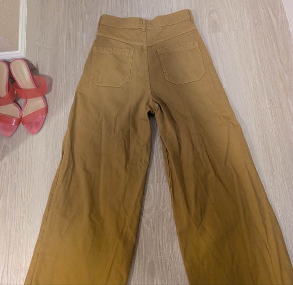 Ba&sh Dixon Cotton Twill Wide Leg Pants in Ocre - Picture 7 of 16